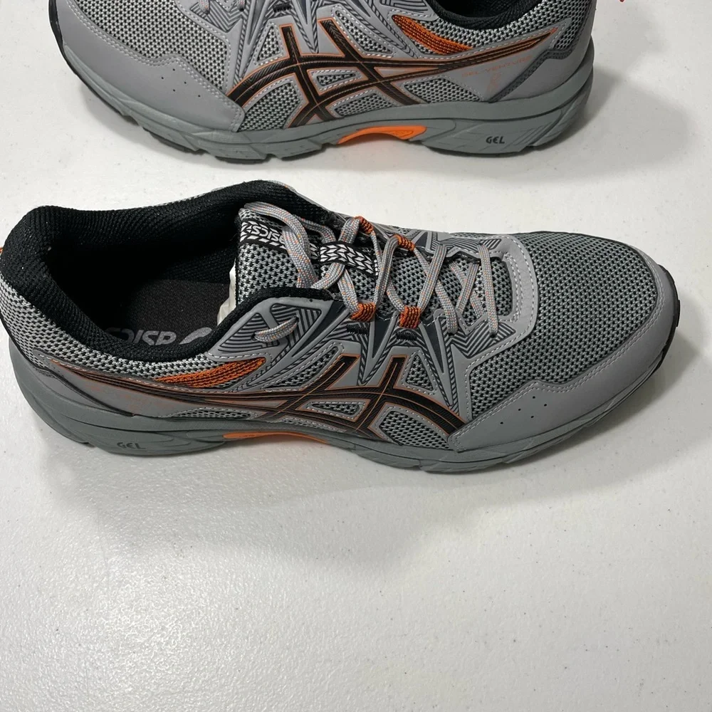 Asics Gray and Orange Gel-Venture 8 Running Sheet Rock Habanero Shoes Sz 13 SB-